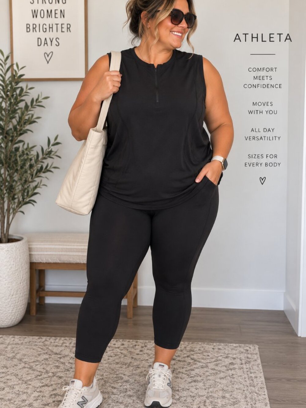 Athleta 3X Black Performance Top Quarter Zip Athletic Workout Plus Size